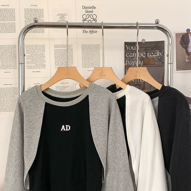 Áo Thun Tay Dài Giả Hai Lớp Thời Trang Mùa Thu Mới Cho Nữ