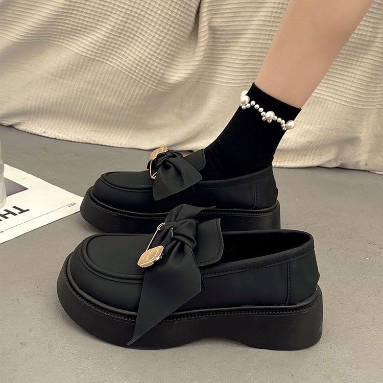 Giày Oxford 2023 Có Nơ Đế Xốp Bánh Mì Phong Cách Anh