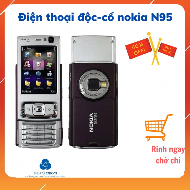 Điện thoại cổ Nokia N95 nắp trượt có sim nghe gọi Bảo hành 12 tháng