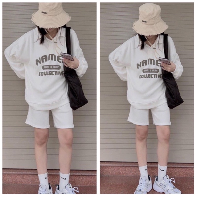 Sét Bộ Thể Thao Polo Named Dáng Rộng Áo Nỉ Có Cổ Unisex Dầy Dặn Siêu Chất( Hàng Sẵn)