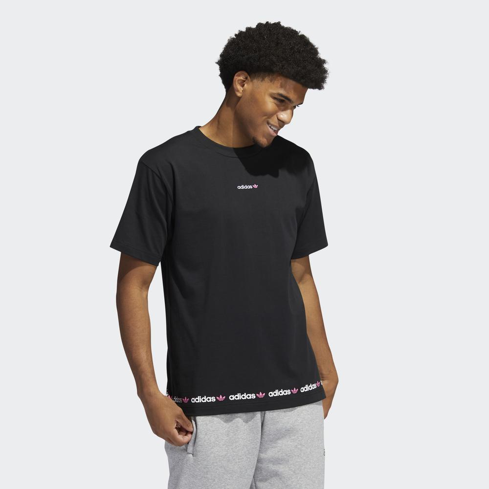 [Mã WABRD12 giảm 150K đơn 1 Triệu] adidas ORIGINALS Linear Logo Repeat Short Sleeve Tee Nam Màu đen GN7126 | BigBuy360 - bigbuy360.vn