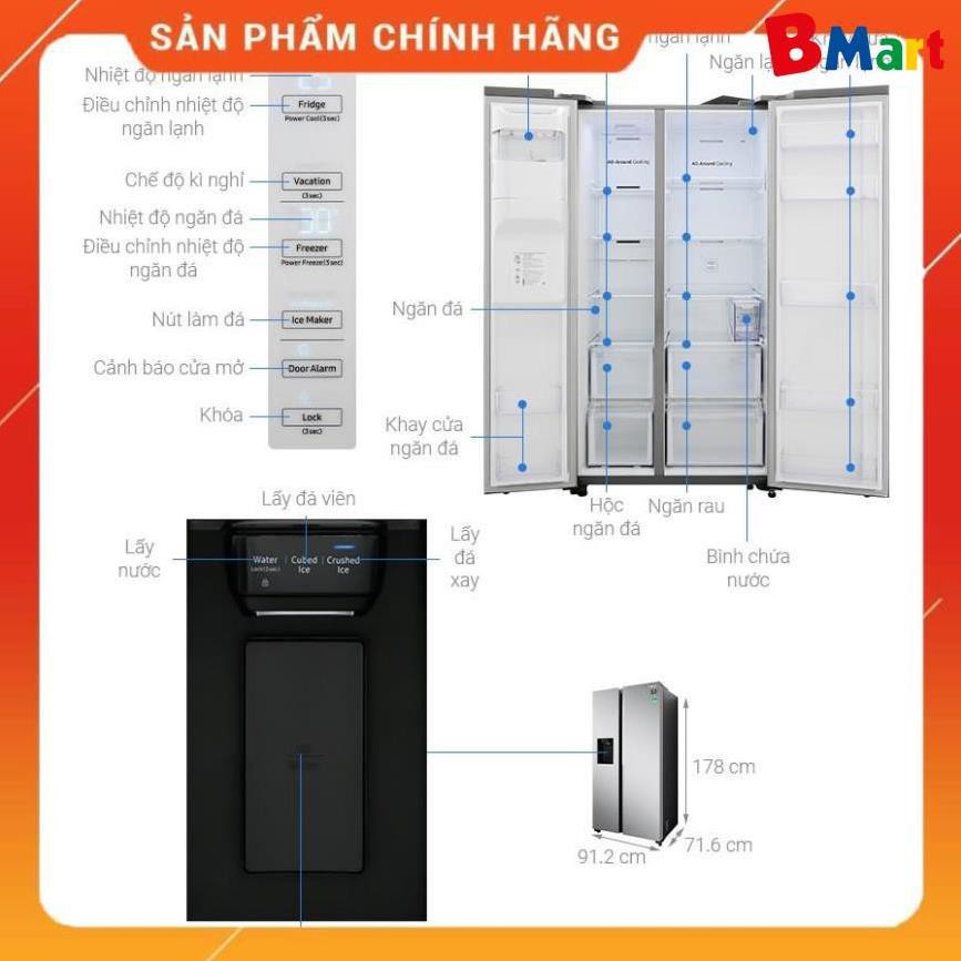 [ FREE SHIP KHU VỰC HÀ NỘI ] Tủ lạnh Samsung side by side RS64R5101SL/SV  - BM