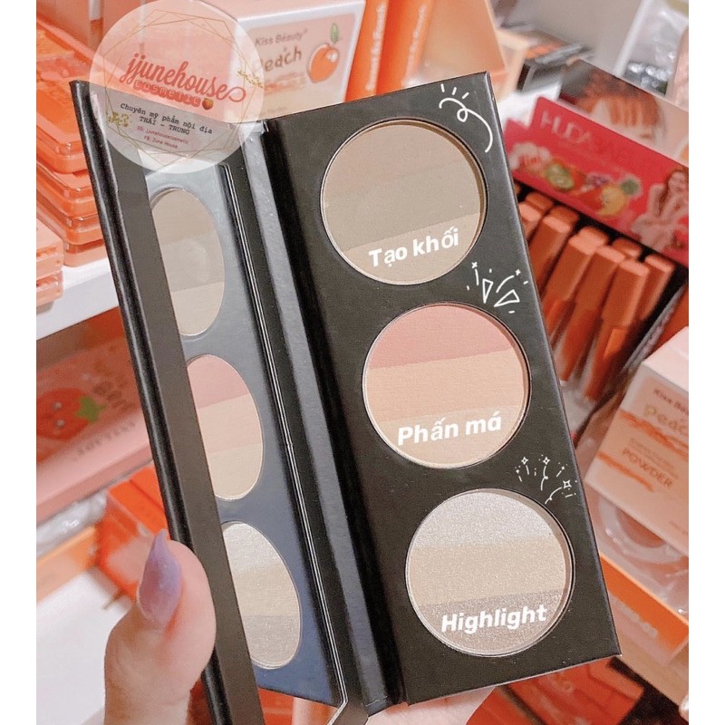 Bảng phấn má highlight tạo khối tổng hợp Guicami