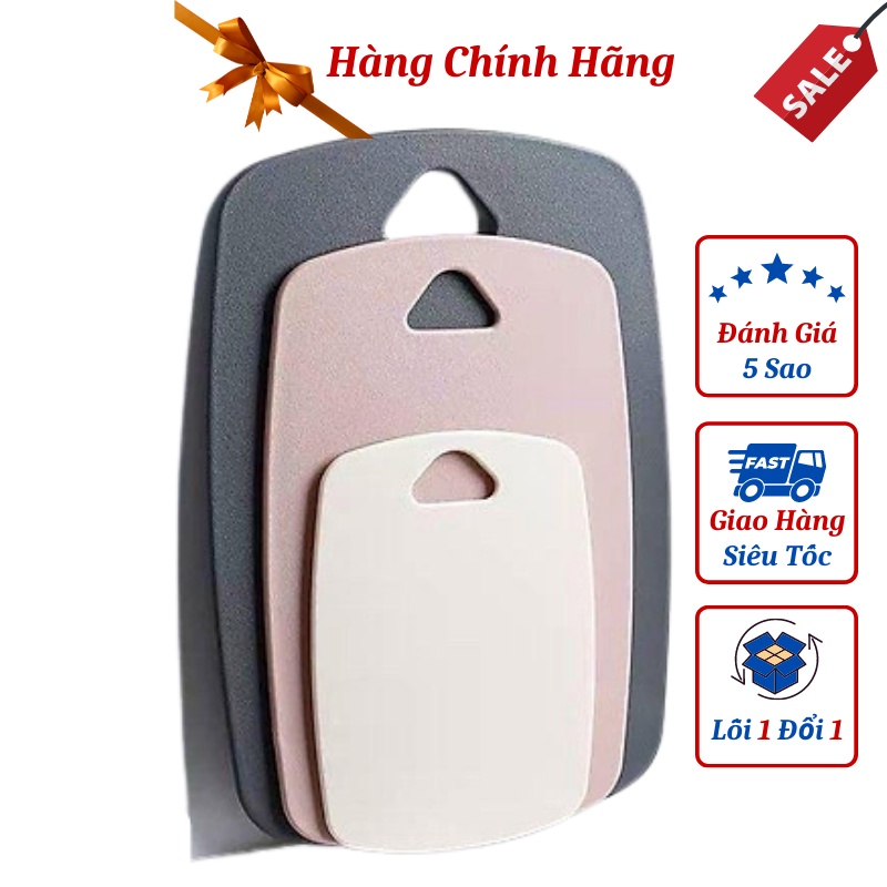 Bộ set 3 thớt nhựa lúa mạch, lúa mì kháng khuẩn cao cấp chống trơn trượt an toàn cho sức khoẻ. Đồ dùng tiện ích nhà bếp
