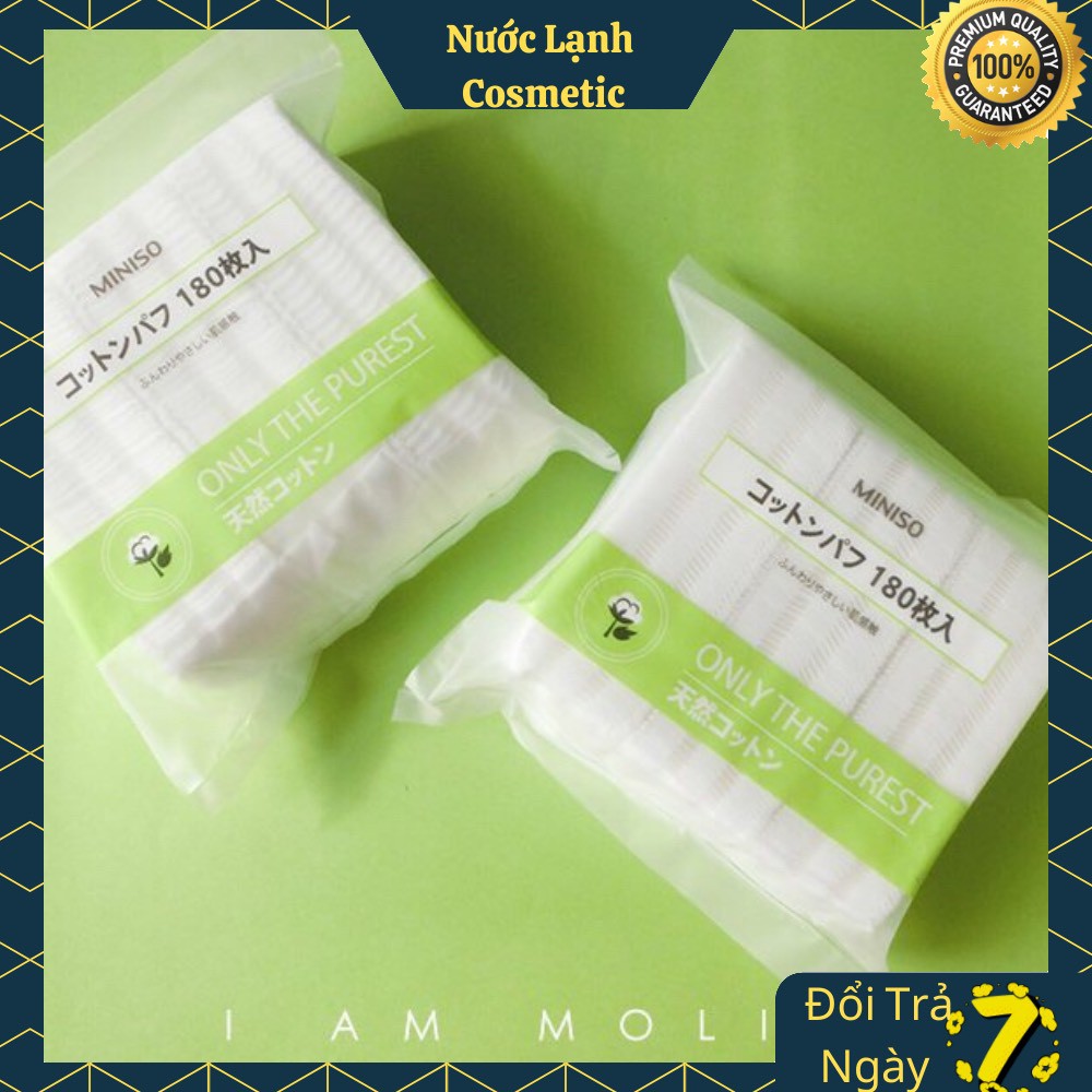 Bông Tẩy Trang Nhật Bản Cao Cấp Miniso Gói Lớn 180 Miếng