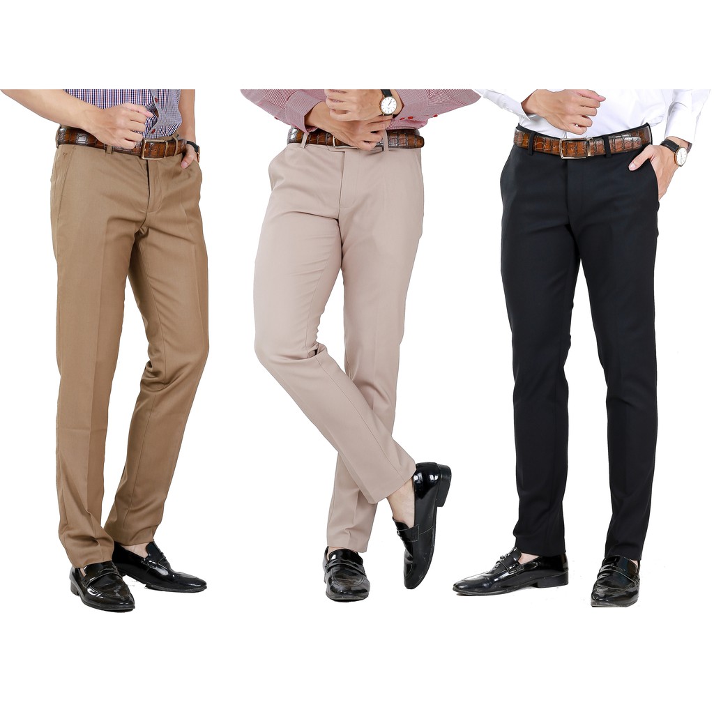 Quần tây nam trơn màu Slim Fit Vĩnh Tiến vải co giãn (nhiều màu)