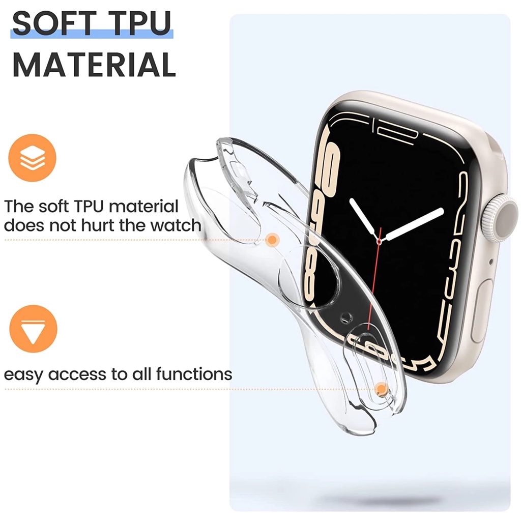 Ốp Máy Tính Bảng Tpu Trong Suốt Bảo Vệ Cho iwatch 7 6 SE 5 4 3 2 1 45mm41mm 44mm 40mm 42mm 38mm