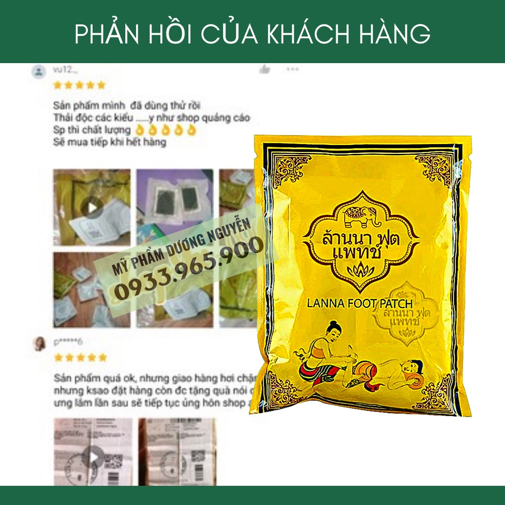 10 Miếng Dán Chân Thải Độc Detox Lanna Foot Patch