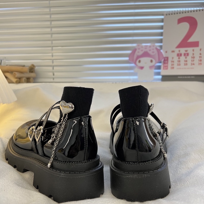 Giày lolita nữ độn đế cao,Giày da ulzzang nữ phong cách Hàn Quốc LT47