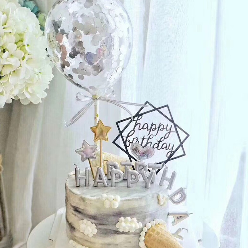 9 Styles Acrylic Cake Topper / Gold Flash Cake Topper /Birthday Cupcake Topper Cake Pick Decorations  / Birthday Party Cake Desserts Pastries