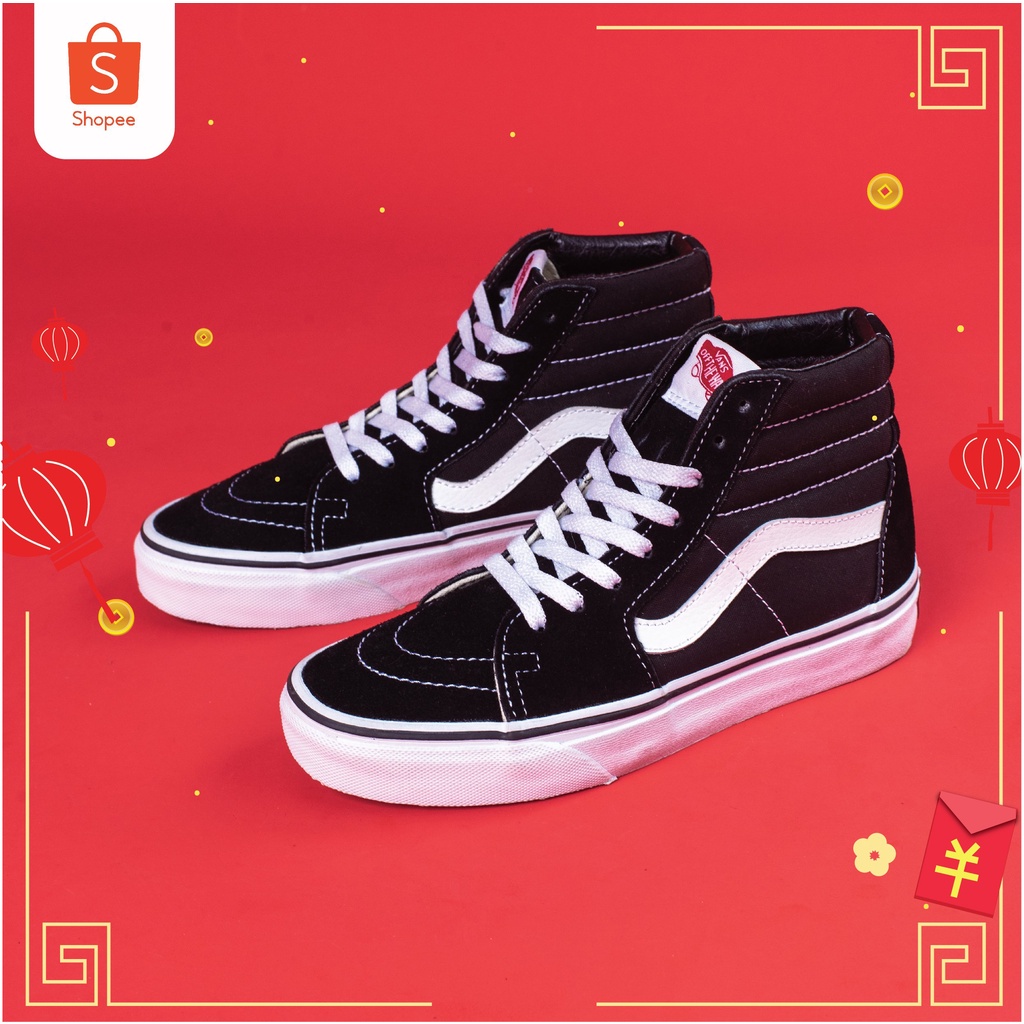 Giày Sneaker Nam, Giày Vans [REAL] SK8 Hi Black cho nam nữ