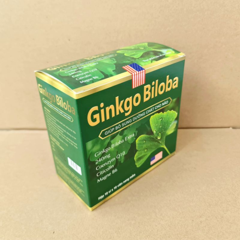 Hoạt huyết dưỡng não Ginkgo Biloba 240mg giúp bổ sung dưỡng chất cho não, tăng cường tuần hoàn máu não - Hộp 100 viên