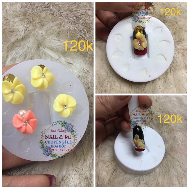 Combo 3 khuôn cánh hoa, khuôn hoa bột nai