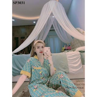 Bộ pijama cộc dài nữ chất liệu lụa mango mềm, mịn, mát