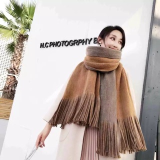 Khăn chất len cashmere 2 màu siêu mềm