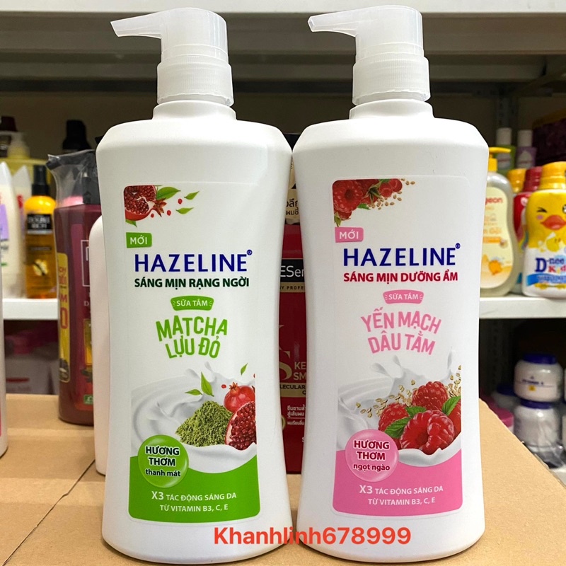 Sữa tắm Hazeline dâu tằm và hương matcha lựu đỏ chai 670g