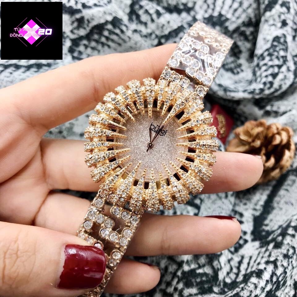 ( Sẵn 6 màu ) Đồng Hồ Nữ Burgi Crystal Accented Sparkling Dial Women's Watch #BUR054 Case 41mm. 3ATM