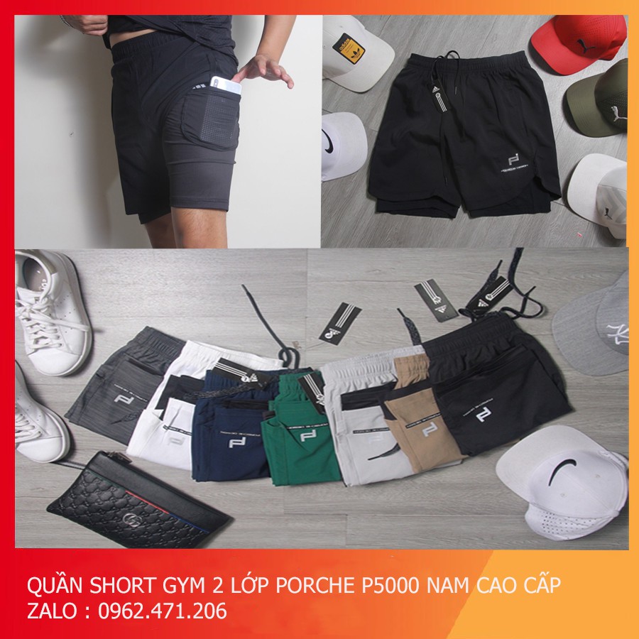 [ Freeship 10 ] Quần Short Thể Thao Tập Gym Chạy Bộ Nam 2 Lớp Hàng Cao Cấp