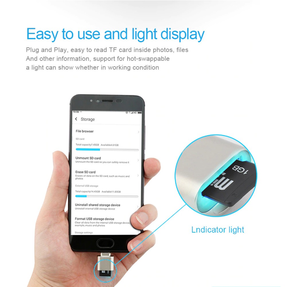 Đầu đọc thẻ nhớ OTG 8 Pin cho IP11 Xs Max Xr 8 7 6s Plus tablet táo Pro Ios 13