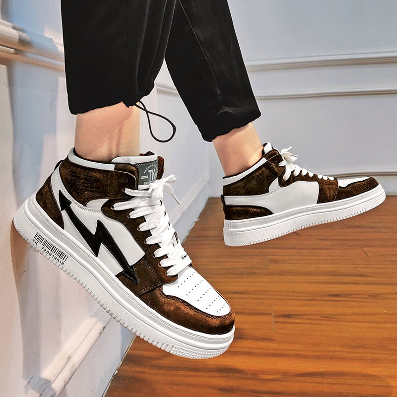 Giày Thể Thao Da Pu Phối Màu Hỗ Trợ Tăng Chiều Cao Phong Cách Hàn Quốc Thời Trang | BigBuy360 - bigbuy360.vn