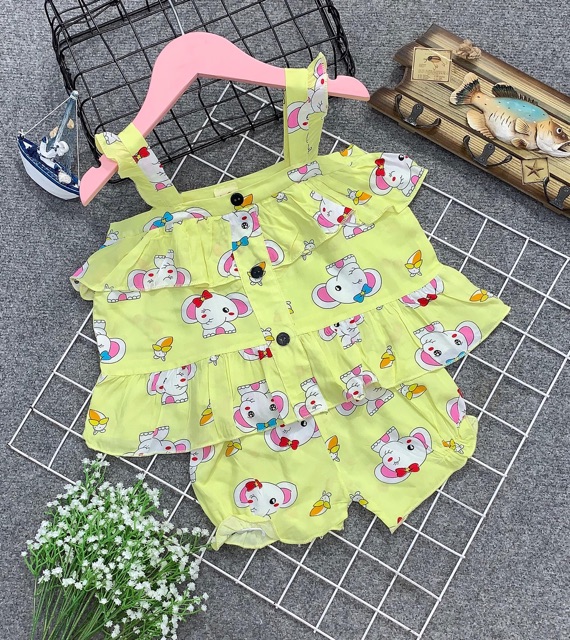 Sỉ bộ lanh cánh tiên cho bé vải lanh thái tone tôn loại 1