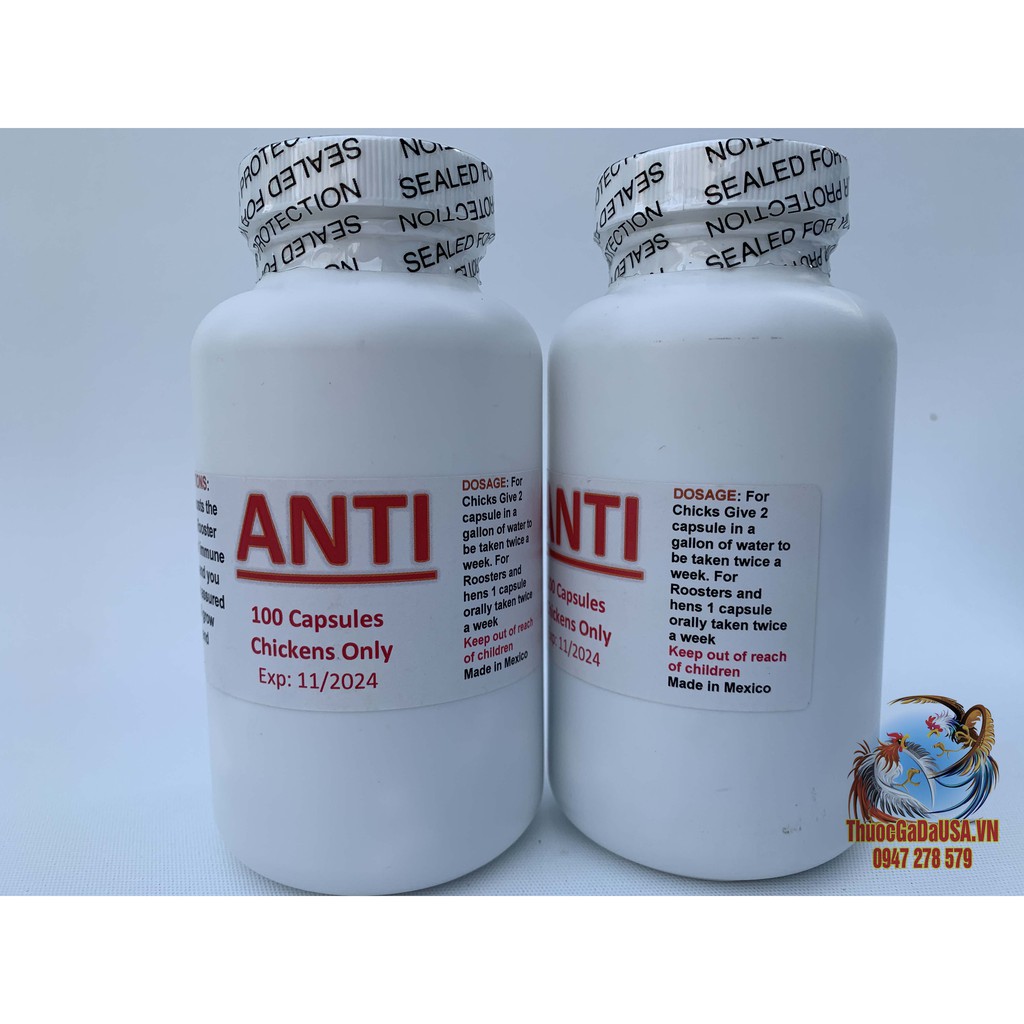 Thuốc Nuôi Gà Đá ANTI ( 1 hộp 100 viên ) Tăng Cường Hệ Miễn Dịch, Cung Cấp Đầy Đủ Vitamin Thiết Yếu