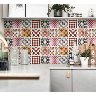 Giấy dán tường gạch bông (30 ô x 15x15cm) Decal gạch bông dán phòng ngủ, phòng ăn, phòng khách NHIỀU MẪU