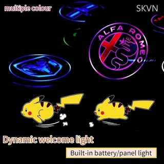 USB Pikachu Đèn Logo Cửa Xe Hơi Đèn Led chiếu cửa họa cho xe hơi Đèn chiếu laser không dây gắn cửa xe hơi hình phim hoạt hình năng động hello kitty xinh xắn Con vịt nhỏ màu vàng @SKVN