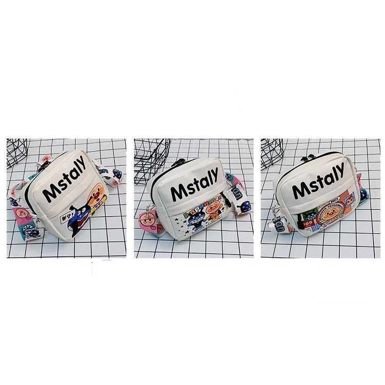 Túi xách da pu hình vuông in hình Anpanman thời trang dành cho nữ