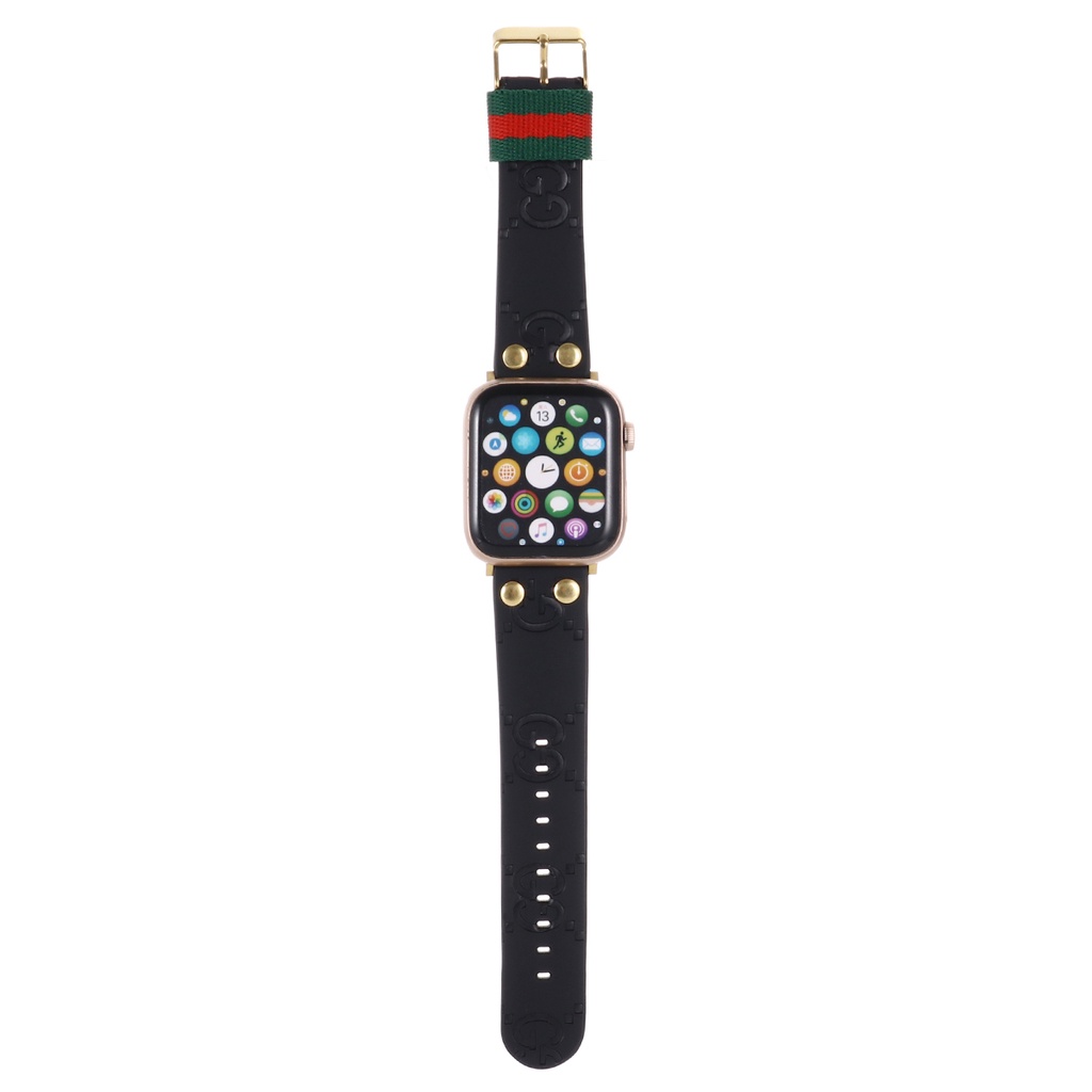 Dây Đeo Đồng Hồ Bằng Da Họa Tiết Đinh Tán Kim Loại 40mm 44mm 38mm 42mm 41mm 45mm Cho iwatch series 7 6 5 SE 4 3 2