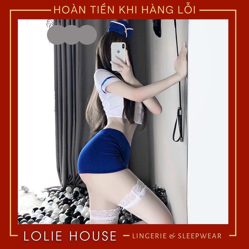 Đồ ngủ cosplay tiếp viên hàng không sexy, bộ ngủ sexy cosplay tiếp viên LOLIE HOUSE - CP53