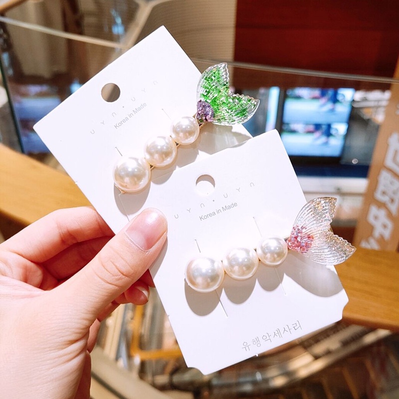 Kẹp Tóc Đính Ngọc Trai Lấp Lánh Phong Cách Hàn Quốc