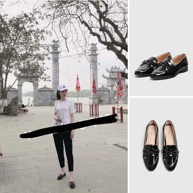 Giày pull đen nơ (Fb cherrydao) | BigBuy360 - bigbuy360.vn