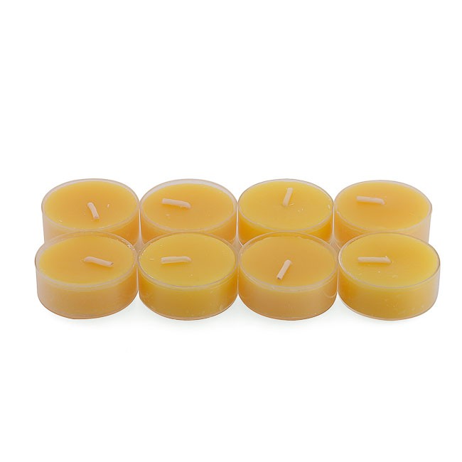 Hộp 8 nến tealight thơm đế nhựa Miss Candle NQM2059 (Vàng, hương hoa mai)