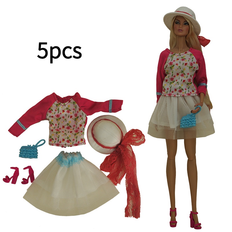 Quần áo thường ngày cho búp bê barbie 30cm, giày, kính, bộ đồ kết hợp