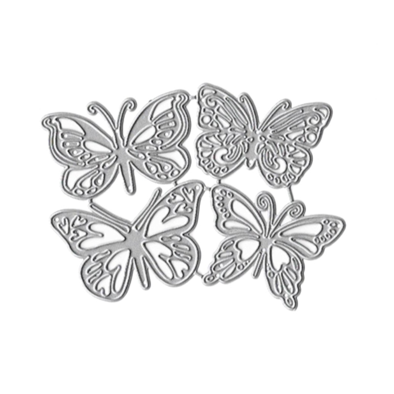 4 khuôn cắt giấy kim loại hình bướm