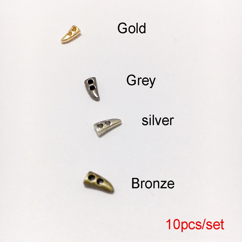 Set 10 nút hình sừng 2 lỗ tròn cho quần áo búp bê