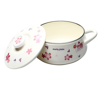 Nồi sứ tráng men Nhật Bản cao cấp Fujihoro 20cm MCPV-20W 2.4Lit (Xài tốt trên bếp từ)
