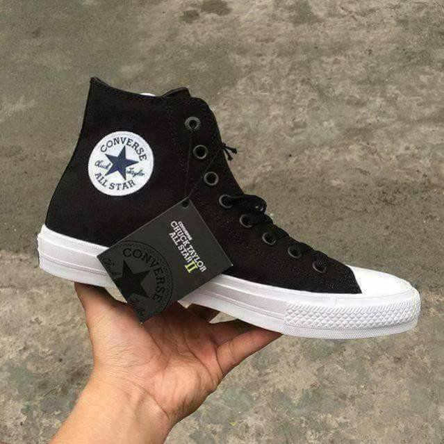 Giày CV Chuck 2 (II) Đen Trắng Cao Cổ Có Sẵn . chuẩn au ❶ * ◁
