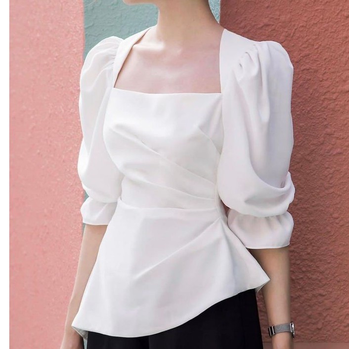 Áo Tay Phồng Vạt Xéo HIHO (TRẮNG) | BigBuy360 - bigbuy360.vn