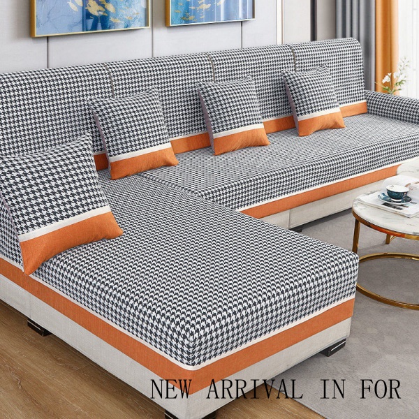 Vỏ bọc ghế Sofa họa tiết caro đơn giản phong cách Bắc Âu