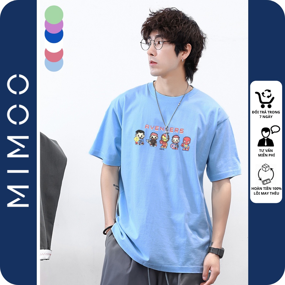Áo thun unisex tay lỡ form rộng hình AVENGERS áo phông nam nữ kiểu hàn quốc MIMOO TL08