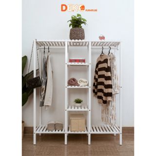 Giá Kệ Treo Đồ 3 Ngăn Trắng Đen Deko Furniture
