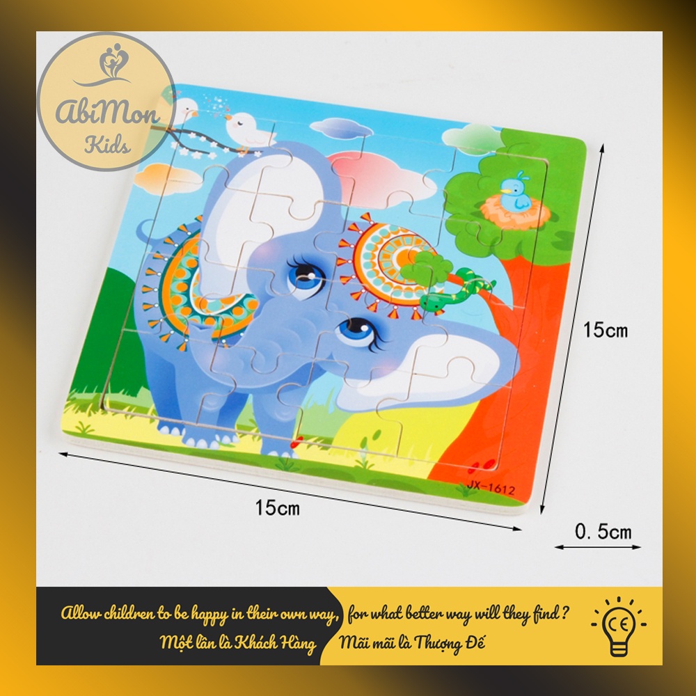Tranh Ghép Hình Gỗ 16 Miếng Cho Bé ☘️ Montessori cao cấp ✨ (Đồ chơi Gỗ - Đồ chơi Giáo Dục - An toàn - Thông minh)