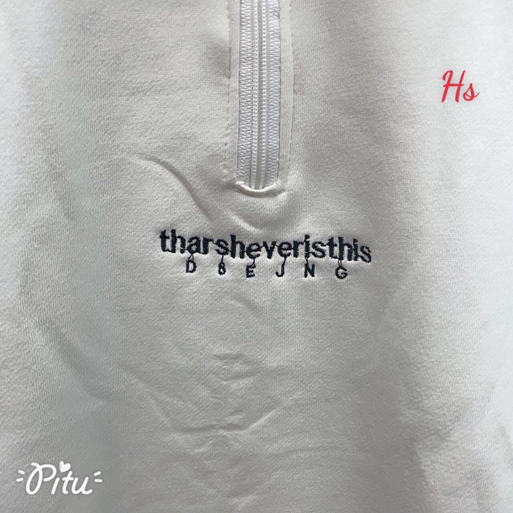 Áo nỉ lông cổ khóa thêu chữ Thar HSU0821