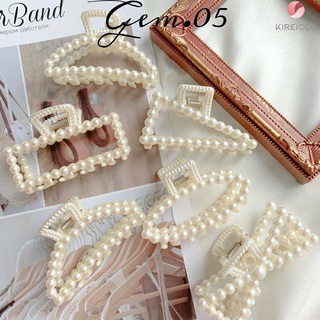 Kẹp tóc Dec đính hạt ngọc đá siêu sang chảnh Gem.05