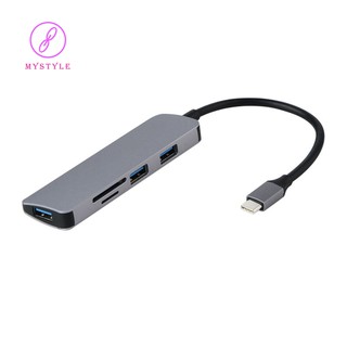 Aluminum USB C HUB Type-C to 3 Ports USB 3.0 HUB TF Card(gray)