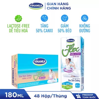 [HSD T10-2022] Thùng 48 Hộp Sữa Tiệt Trùng Flex Không Lactose 180ml