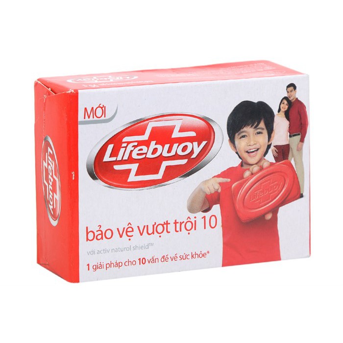 Xà bông cục Lifebuoy Bảo vệ vượt trội hộp 90g