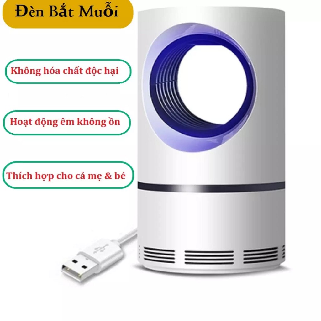 Đèn Bắt Muỗi, Hình Trụ, Cắm Cổng USB Thông Minh